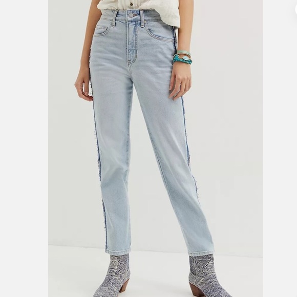 Anthropologie Pilcro The Vintage Straight Jeans Boho Embroidered - Picture 2 of 13